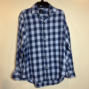 Tailorbyrd‎ Collection Blue Plaid Shirt Size L